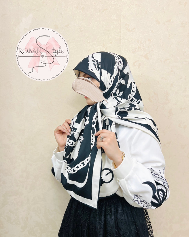 کالکشن ابریشم سفید مشکی لوکس