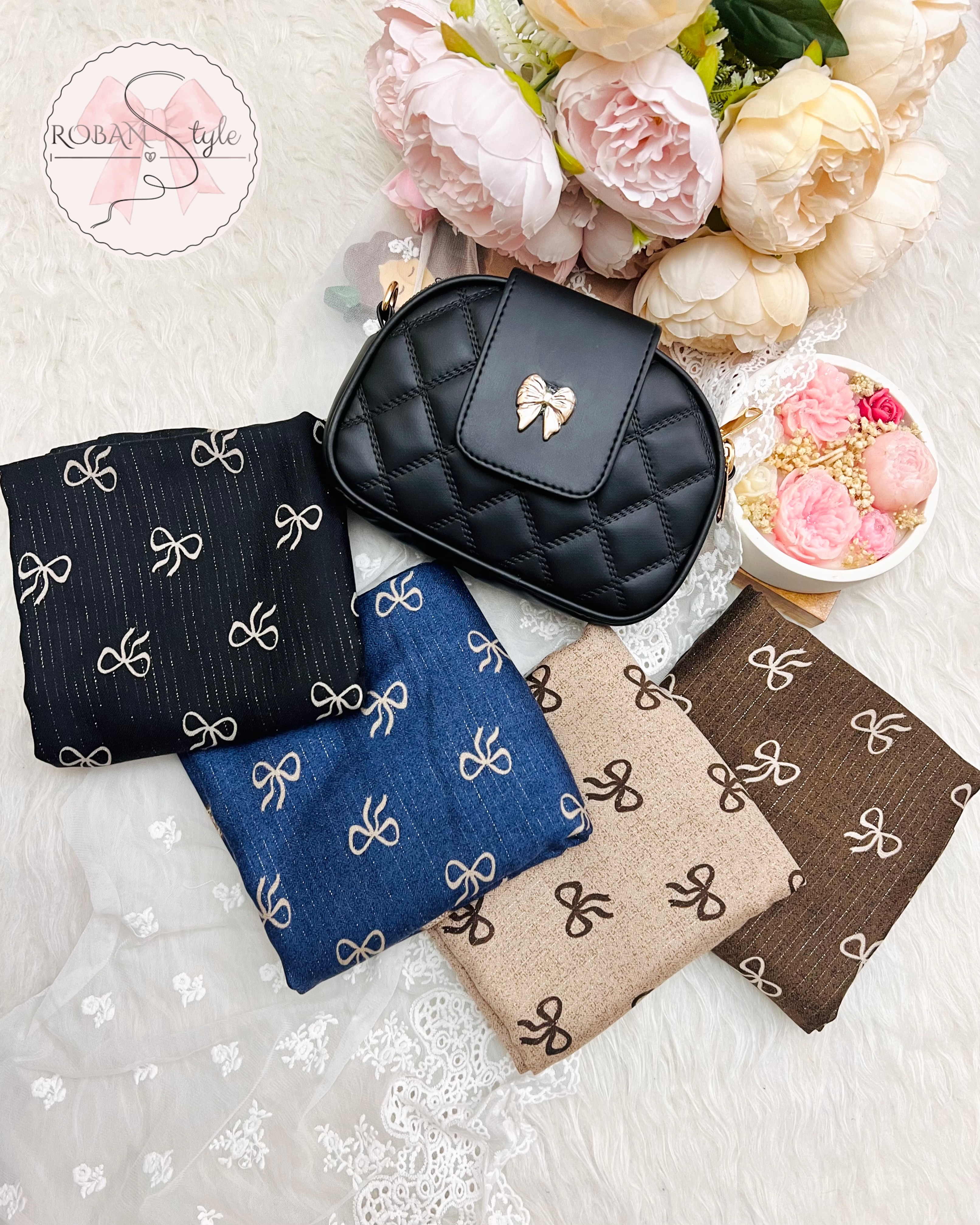 روسری پاپیونی لمه دار