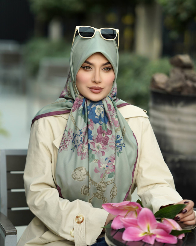 ابریشم توییل طرح زنجیره قلبی